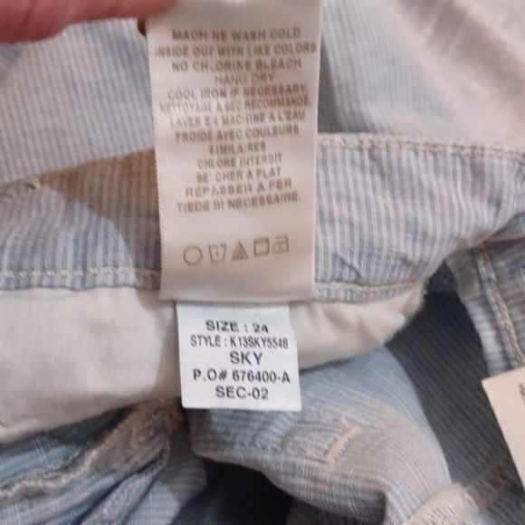 Joe's Jeans Light Blue and White Pinstripe Skinny Jeans Sz W24 Slim Fit - Picture 10 of 12